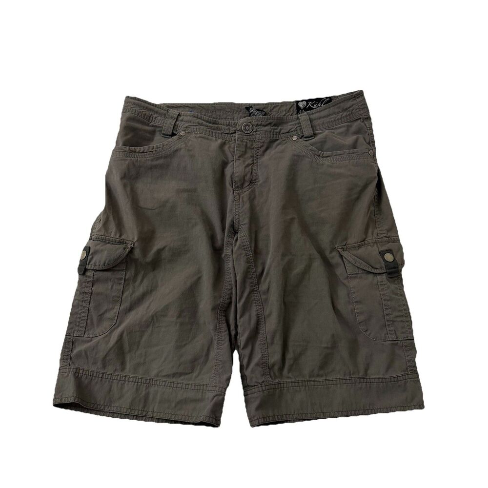 Kuhl Vintage Patina Dye Shorts Womens 10 Gray Cargo Hiking 12” Inseam Outdoors
